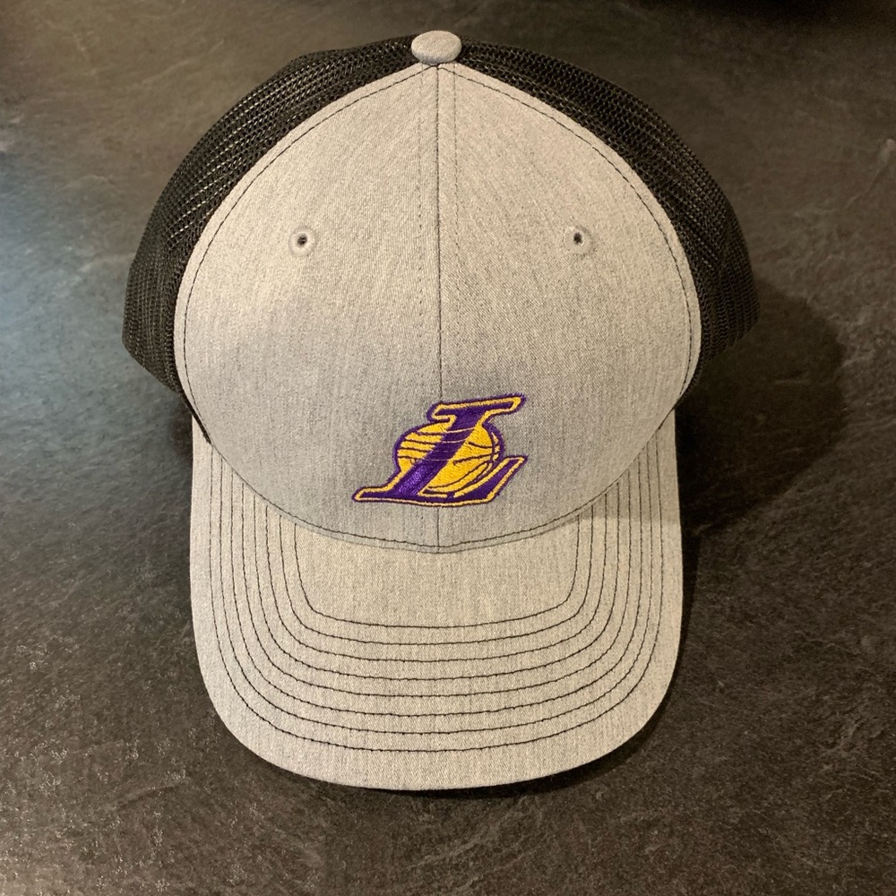 Gray and Black Lakers Hat